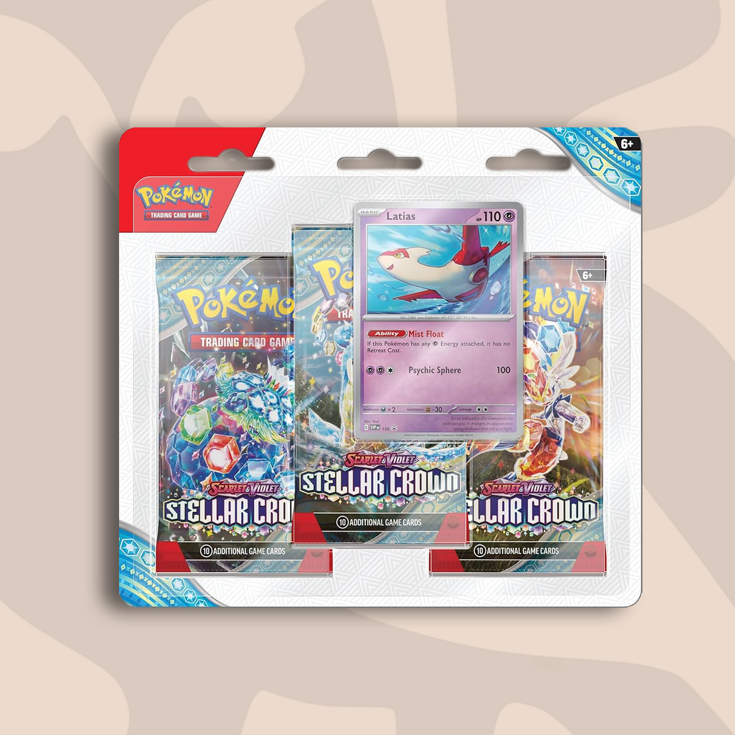 Pokémon Scarlet & Violet Stellar Crown Latias 3 Pack Blister