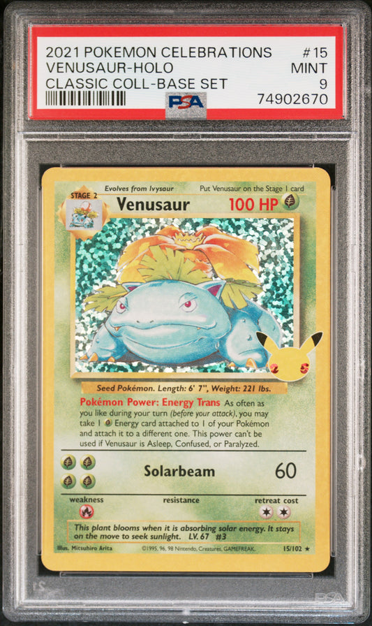 Venusaur Holo Celebrations PSA 9