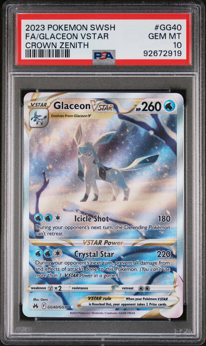 Glaceon VStar Full Art Crown Zenith PSA 10