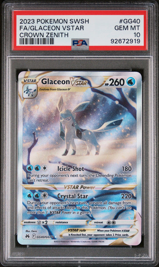 Glaceon VStar Full Art Crown Zenith PSA 10