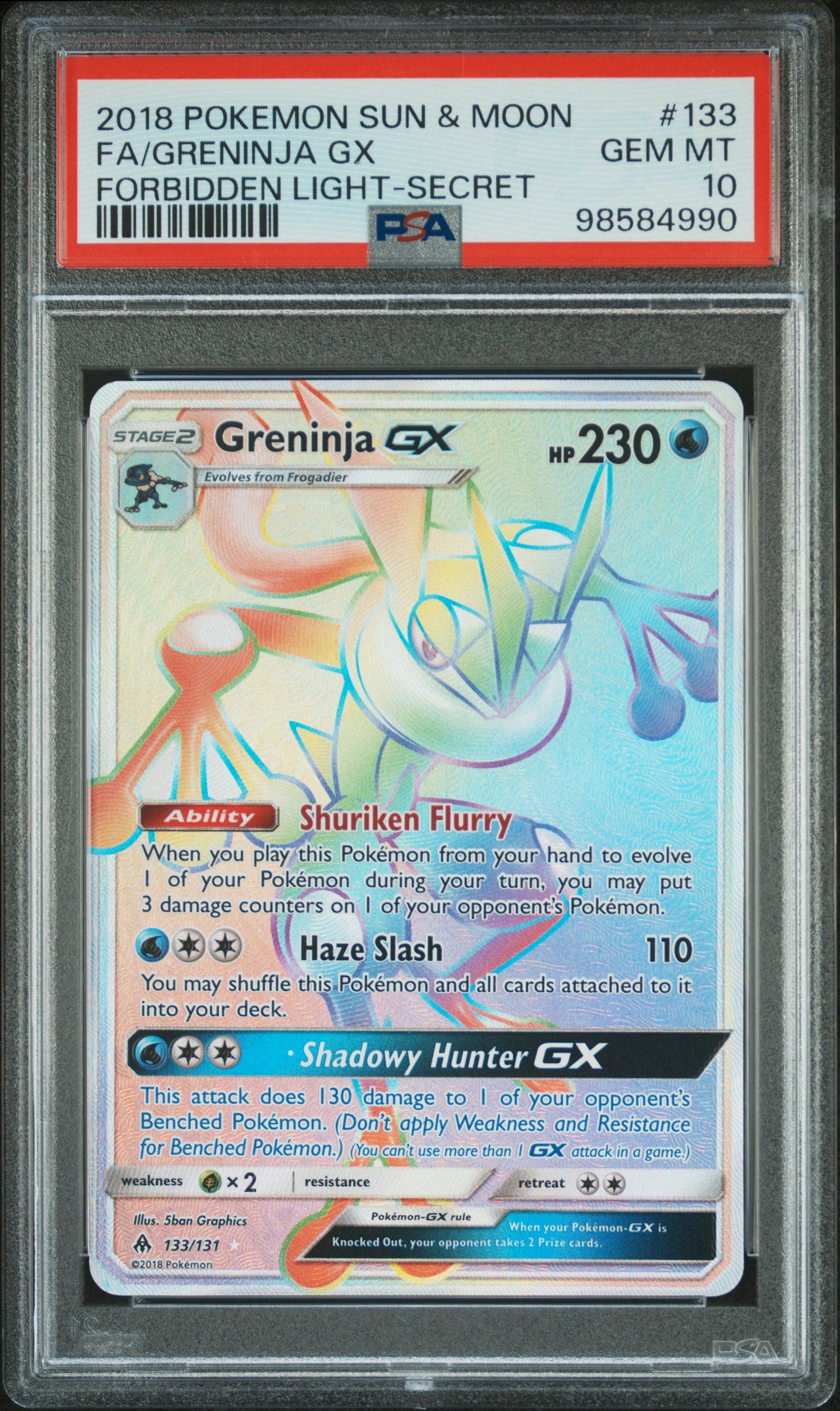 Greninja GX Forbidden Light PSA 10