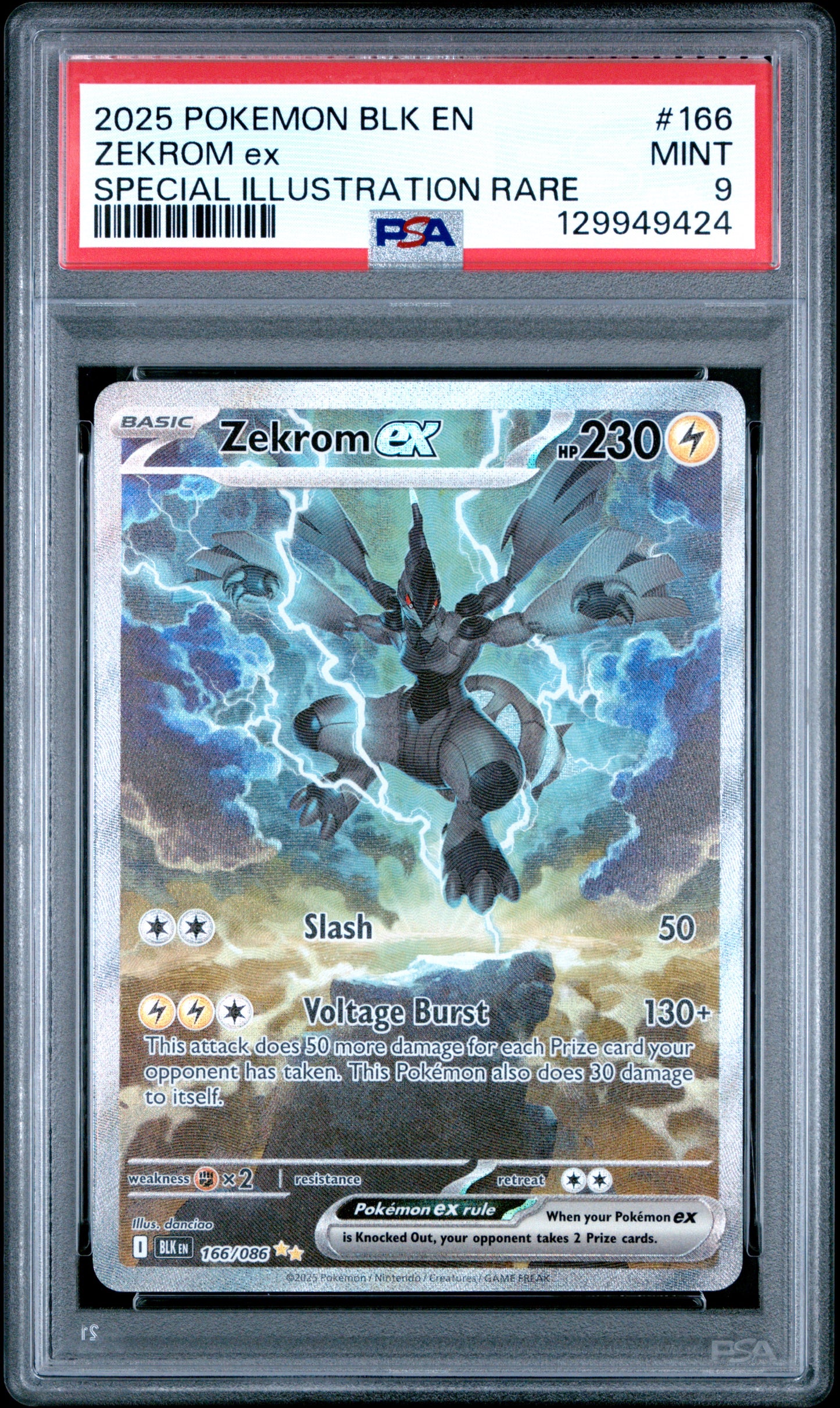 Zekrom EX SIR Black Bolt PSA 9