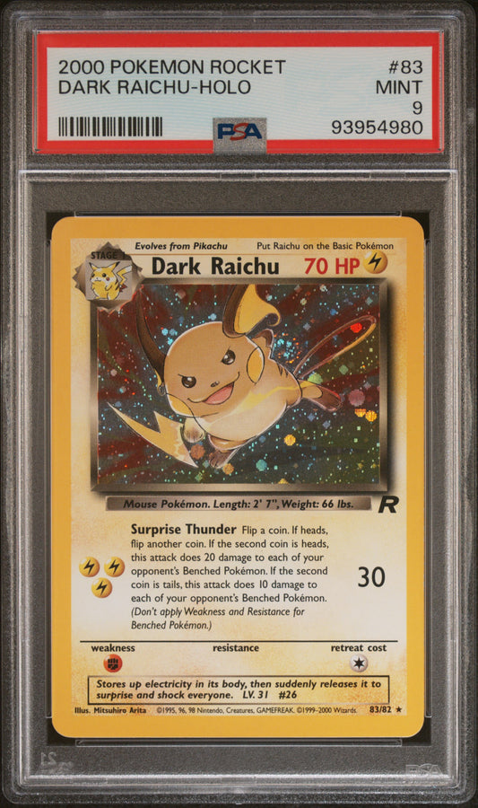 Dark Raichu Team Rocket PSA 9