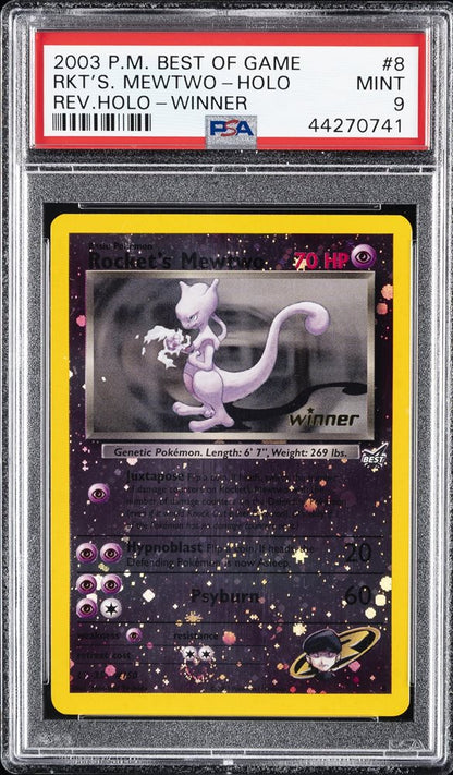 Rocket's Mewtwo Winner Stamped Best of Game PSA 9